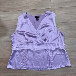 Avenue Purple 100% Silk Sleeveless Blouse Women 18/19 Coquette‎ Quiet Luxury